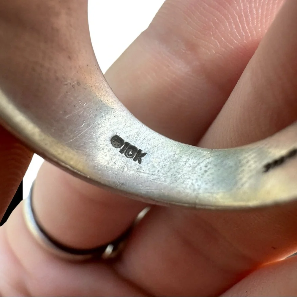 Vintage 10K Gold & Sterling Aviation Military Pilot Wings Ring